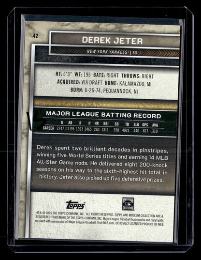 2025 Topps Museum Collection #42 Derek Jeter Pink Sapphire #/199