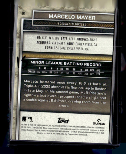 2025 Topps Museum Collection #91 Marcelo Mayer Gold #/249