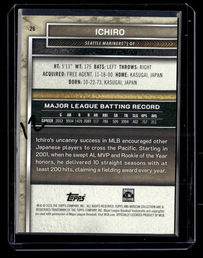 2025 Topps Museum Collection #26 Ichiro Gold #/249