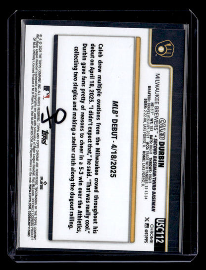 2025 Topps Chrome Update Sapphire Edition #USC112 Caleb Durbin Orange #/25