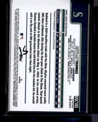2025 Topps Chrome Update Sapphire Edition #USC185 Rhylan Thomas Gold #/50