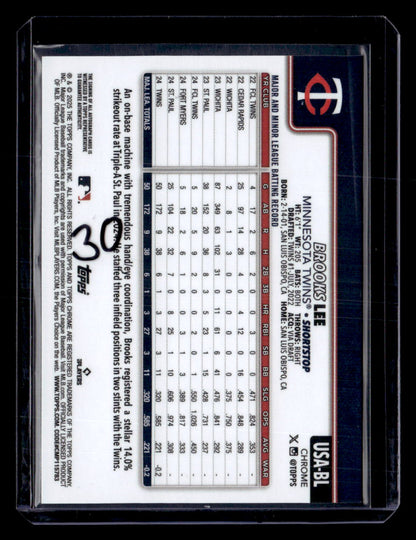 2025 Topps Chrome Update Sapphire Edition #USA-BL Brooks Lee Sapphire Auto