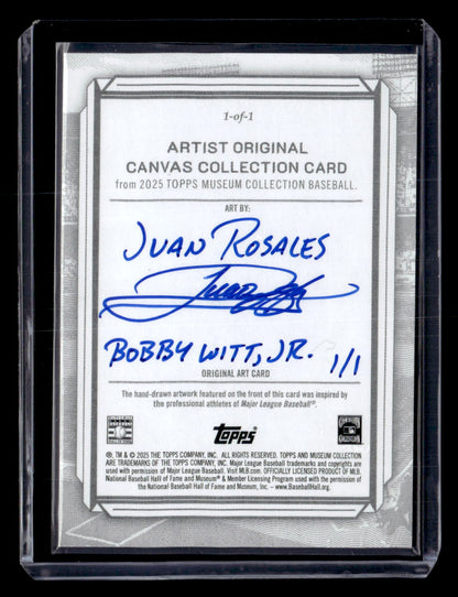 2025 Topps Museum Bobby Witt Jr. Artist Original By: Juan Rosales 1/1