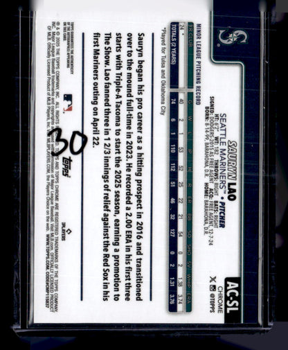 2025 Topps Chrome Update #USC198 Sauryn Lao Blue Lava Refractors #/150