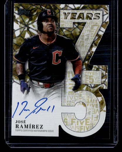 2026 Topps #75YA-JRA Jose Ramirez 75 Years of Topps Die Cut Autographs Gold #/50