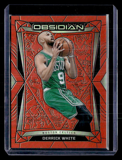 2023-24 Panini Obsidian #11 Derrick White Electric Etch Orange Flood #/99