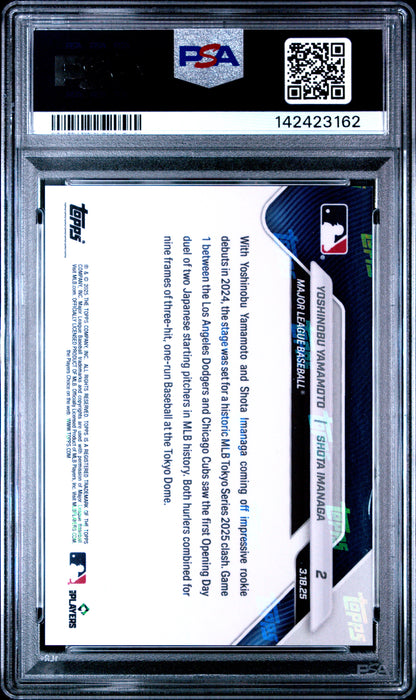2025 Topps Now #2 Yamamoto/Imanaga PSA 10 142423162