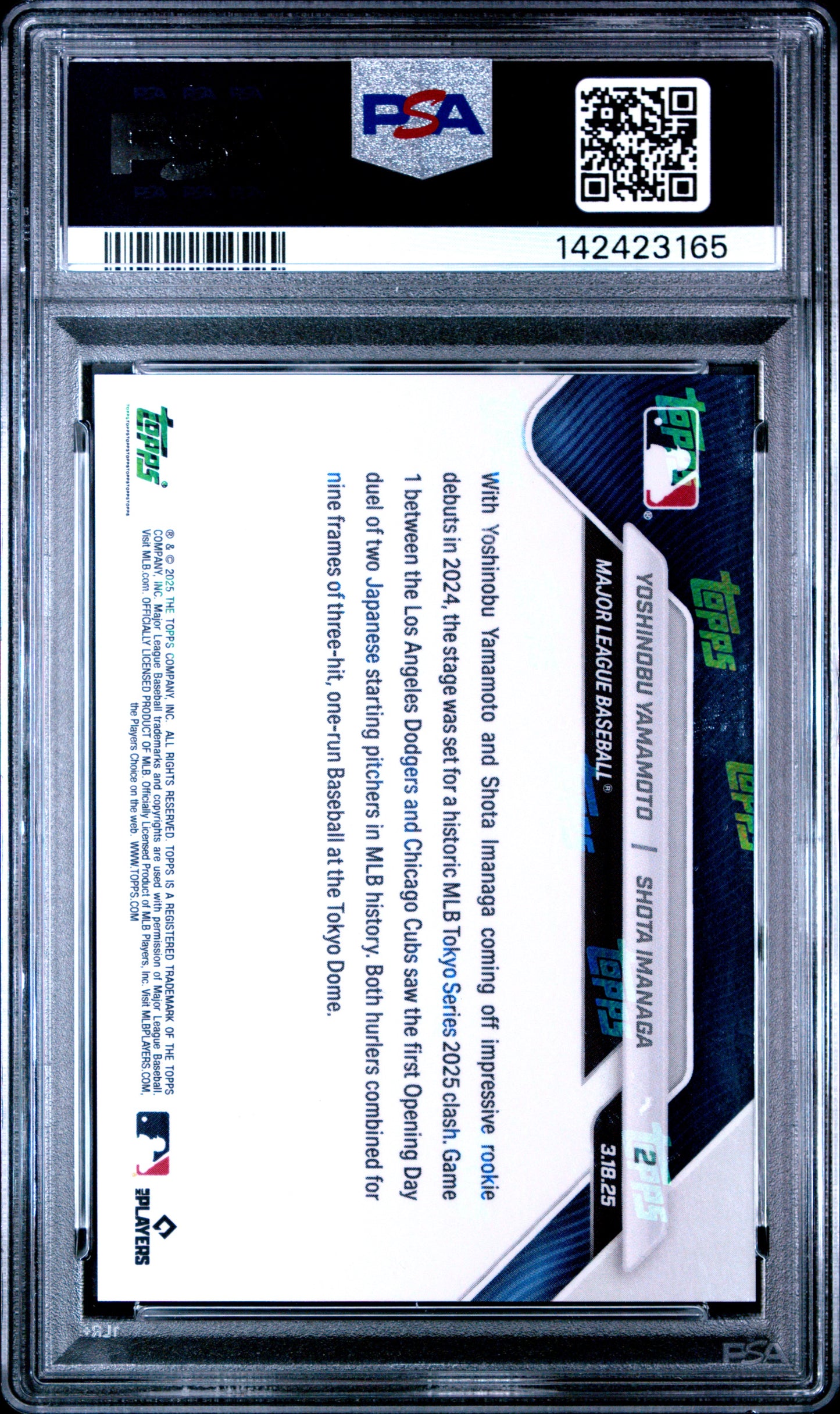 2025 Topps Now #2 Yamamoto/Imanaga PSA 10 142423165