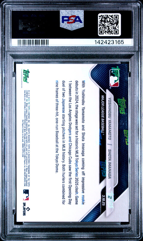 2025 Topps Now #2 Yamamoto/Imanaga PSA 10 142423165