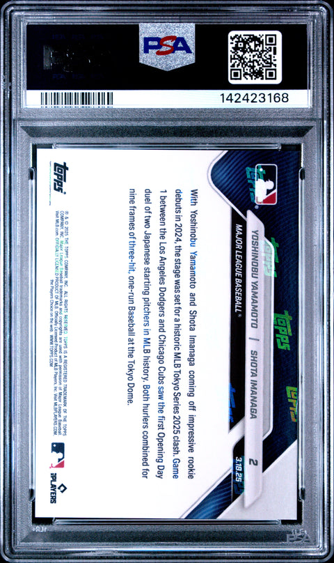 2025 Topps Now #2 Yamamoto/Imanaga PSA 10 142423168