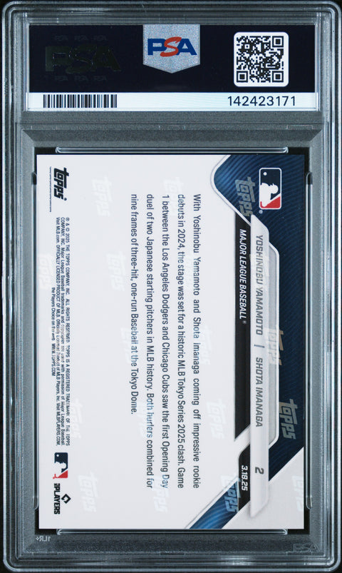 2025 Topps Now #2 Yamamoto/Imanaga PSA 10 142423171