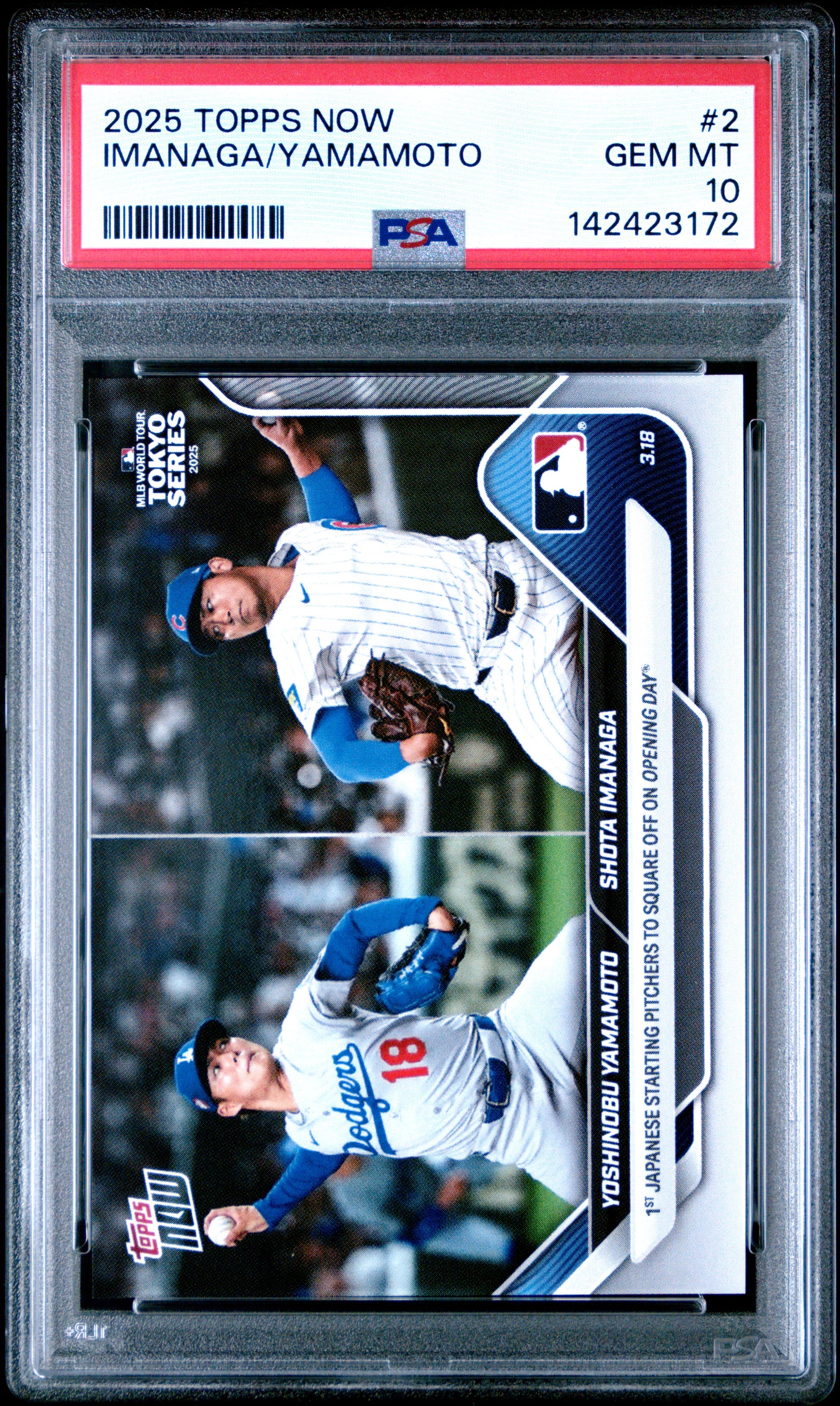2025 Topps Now #2 Yamamoto/Imanaga PSA 10 142423172