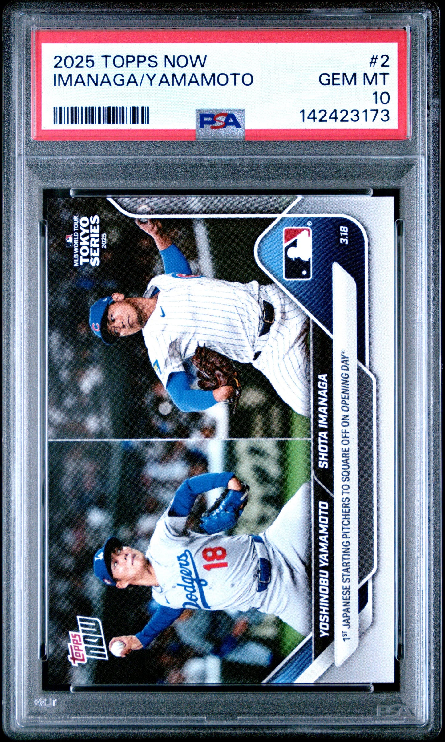 2025 Topps Now #2 Yamamoto/Imanaga PSA 10 142423173
