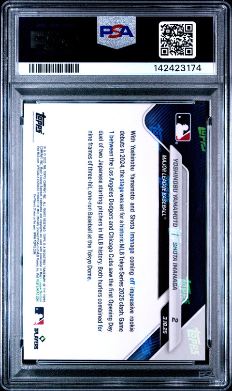 2025 Topps Now #2 Yamamoto/Imanaga PSA 10 142423174