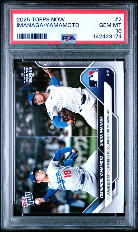 2025 Topps Now #2 Yamamoto/Imanaga PSA 10 142423174
