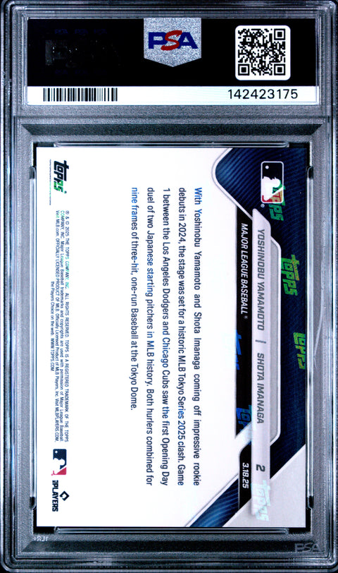 2025 Topps Now #2 Yamamoto/Imanaga PSA 10 142423175