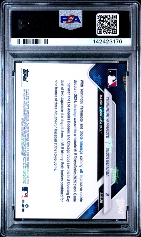 2025 Topps Now #2 Yamamoto/Imanaga PSA 10 142423176