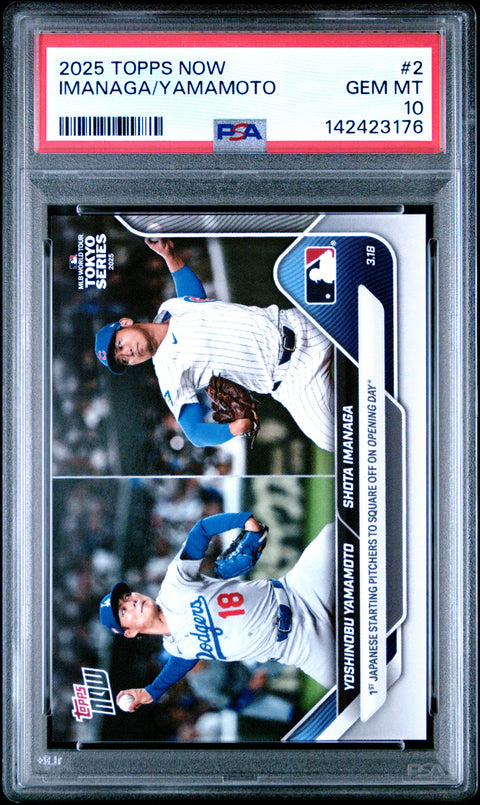 2025 Topps Now #2 Yamamoto/Imanaga PSA 10 142423176