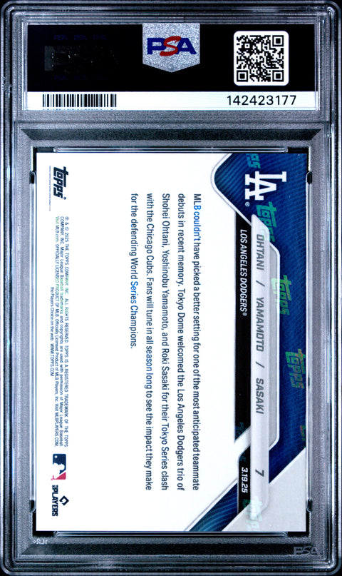 2025 Topps Now #7 Ohtani/Yamamoto/Sasaki PSA 10 142423177