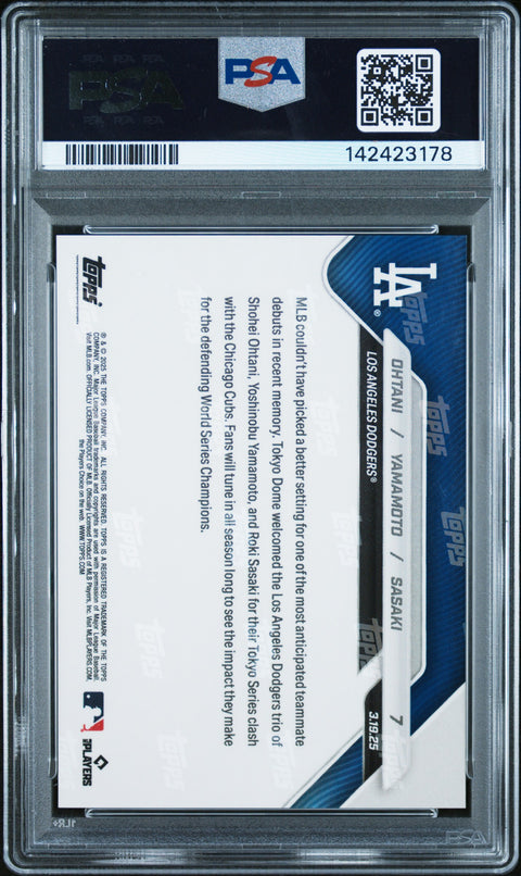 2025 Topps Now #7 Ohtani/Yamamoto/Sasaki PSA 10 142423178