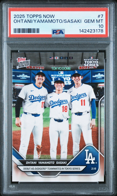2025 Topps Now #7 Ohtani/Yamamoto/Sasaki PSA 10 142423178