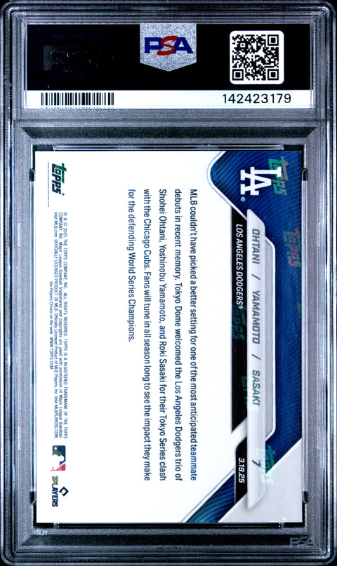 2025 Topps Now #7 Ohtani/Yamamoto/Sasaki PSA 10 142423179