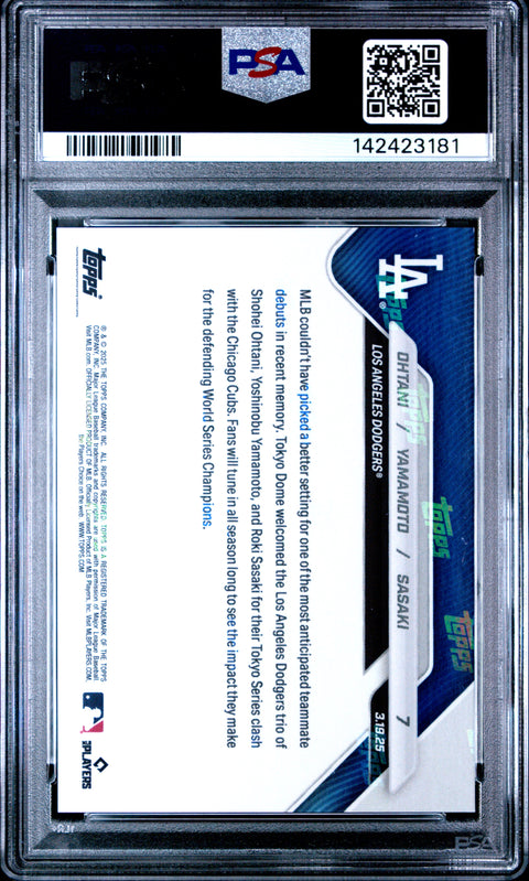 2025 Topps Now #7 Ohtani/Yamamoto/Sasaki PSA 10 142423181