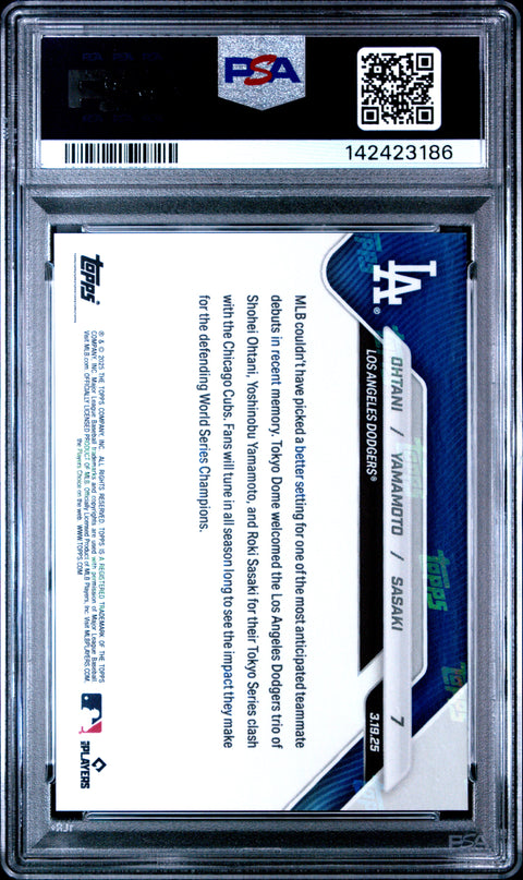 2025 Topps Now #7 Ohtani/Yamamoto/Sasaki PSA 10 142423186
