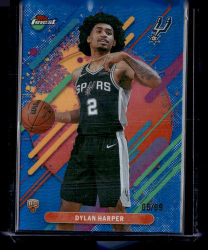 2025-26 Finest #202 Dylan Harper Blue Refractor #/99