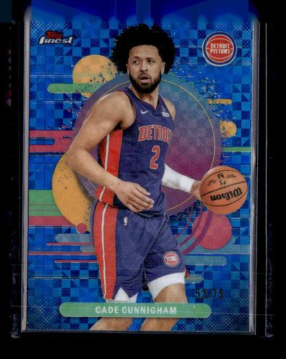 2025-26 Finest #145 Cade Cunningham Blue X-Fractor #/75