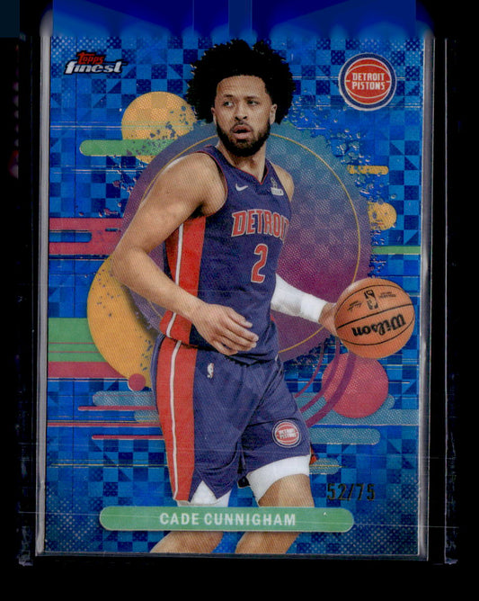 2025-26 Finest #145 Cade Cunningham Blue X-Fractor #/75