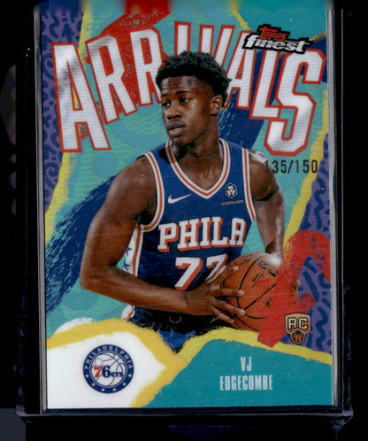 2025-26 Finest #A-3 VJ Edgecombe Arrivals Sky Blue Refractor #/150