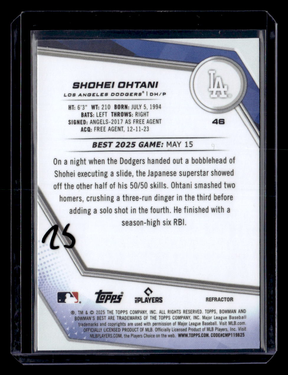 2025 Bowman’s Best #46 Shohei Ohtani Refractor