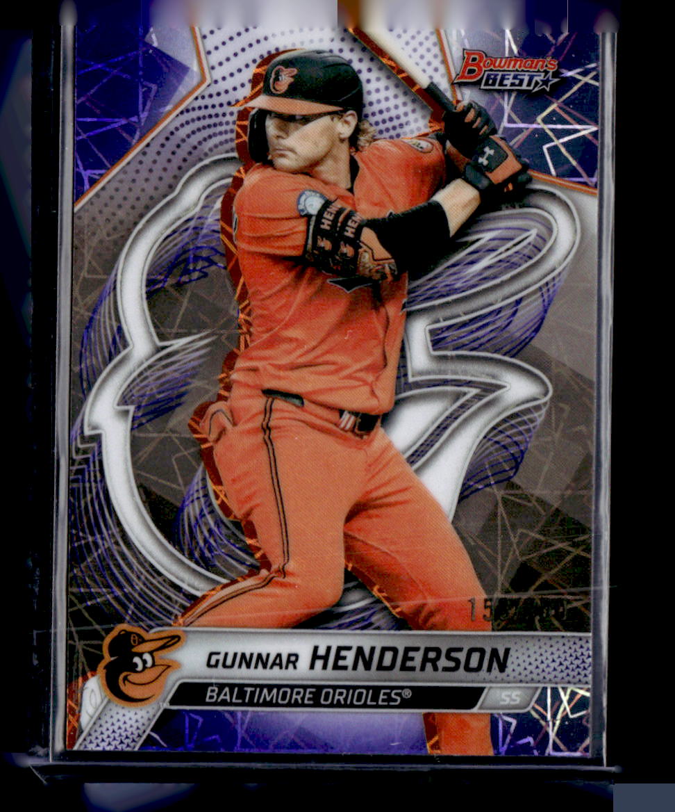 2025 Bowman’s Best #36 Gunnar Henderson Purple Lazer #/250