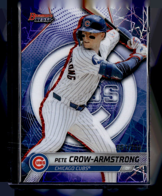 2025 Bowman’s Best #35 Pete Crow-Armstrong Purple Lazer #/250