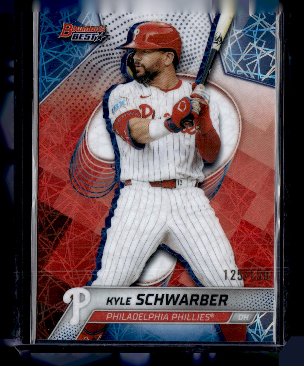 2025 Bowman’s Best #56 Kyle Schwarber Blue Lazer #/150