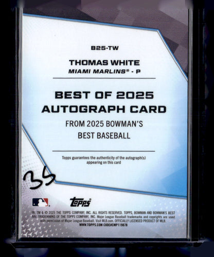 2025 Bowman’s Best #B25-TW Thomas White Best of 2025 Autographs Refractor