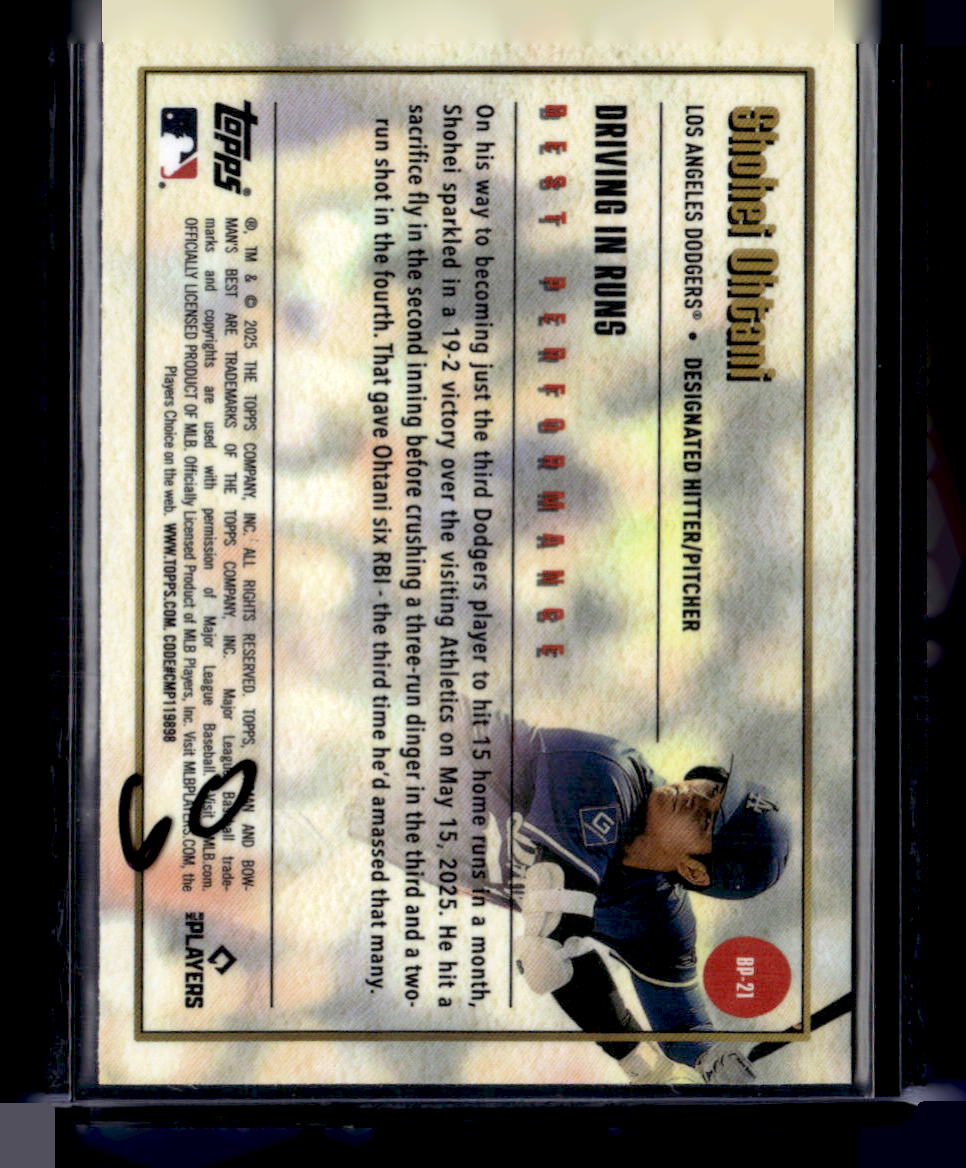 2025 Bowman’s Best #BP-21 Shohei Ohtani Best Performance