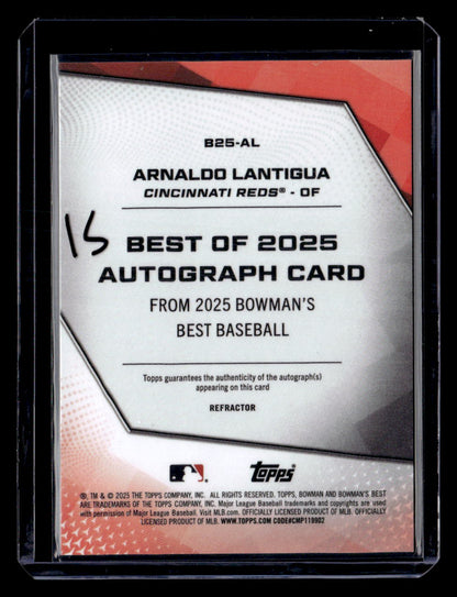 2025 Bowman’s Best #B25-AL Arnaldo Lantigua Best of 2025 Autographs Refractor