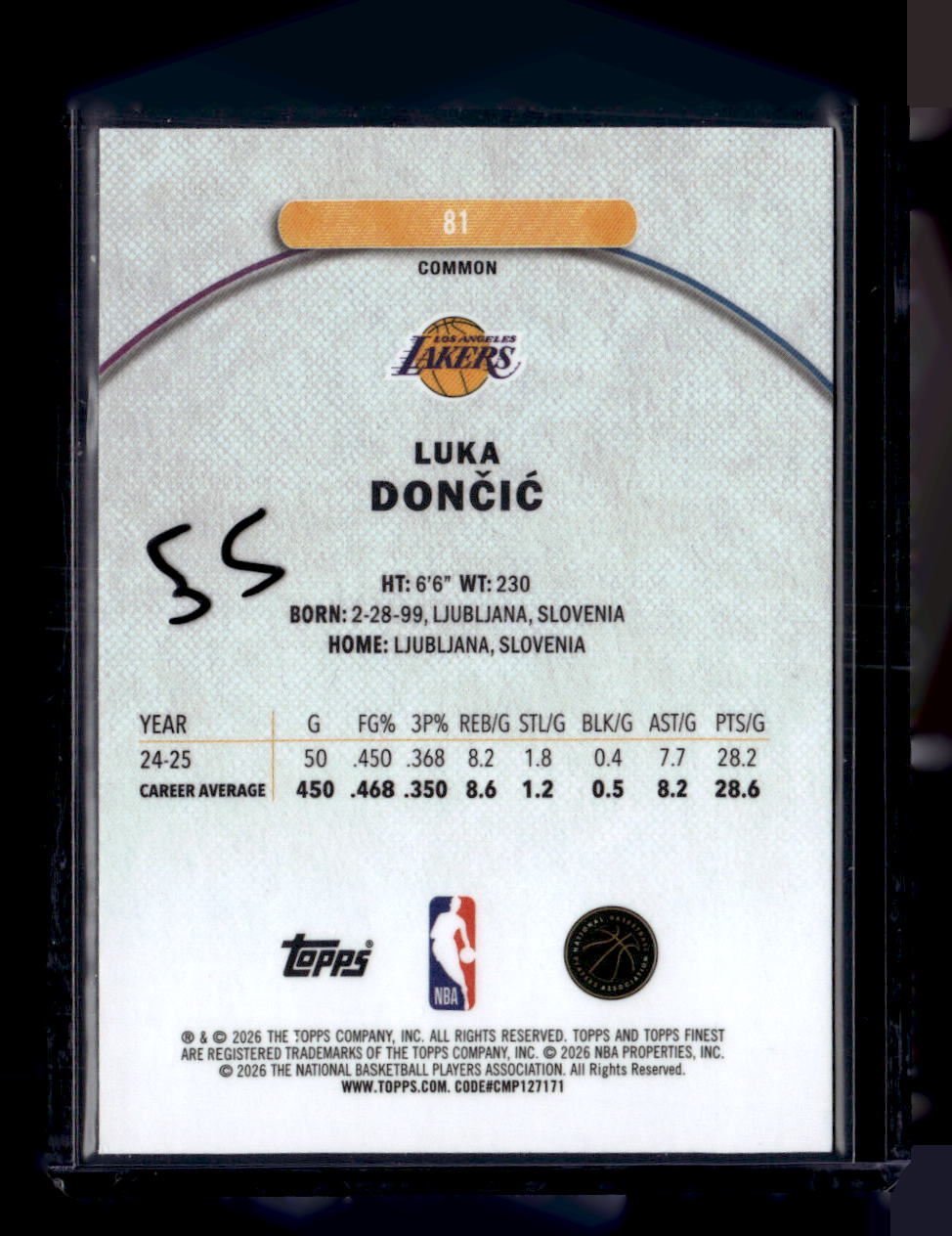 2025-26 Finest #81 Luka Doncic Oil Spill Refractor
