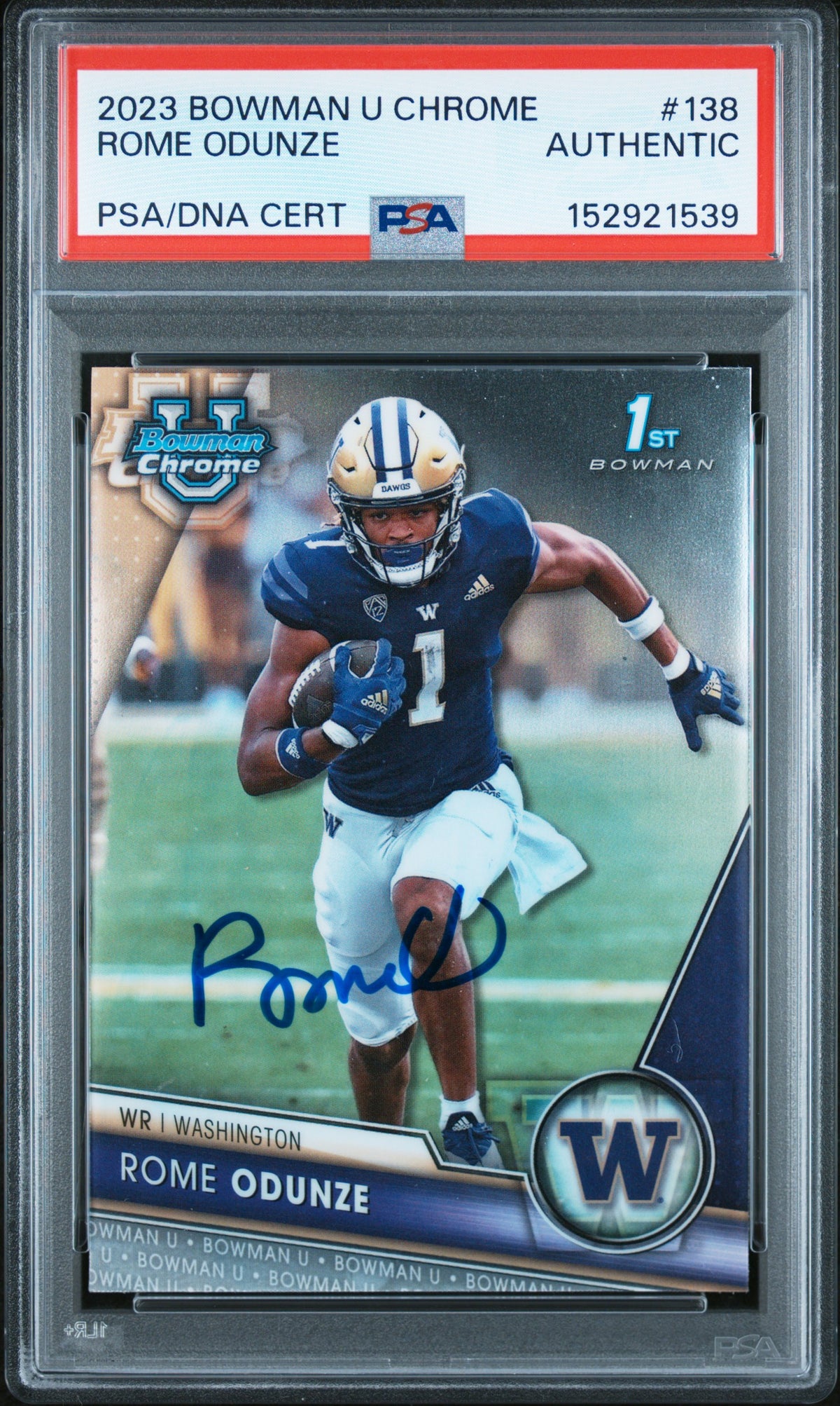 2023 BOWMAN UNIVERSITY CHROME ROME ODUNZE #138 PSA ATH