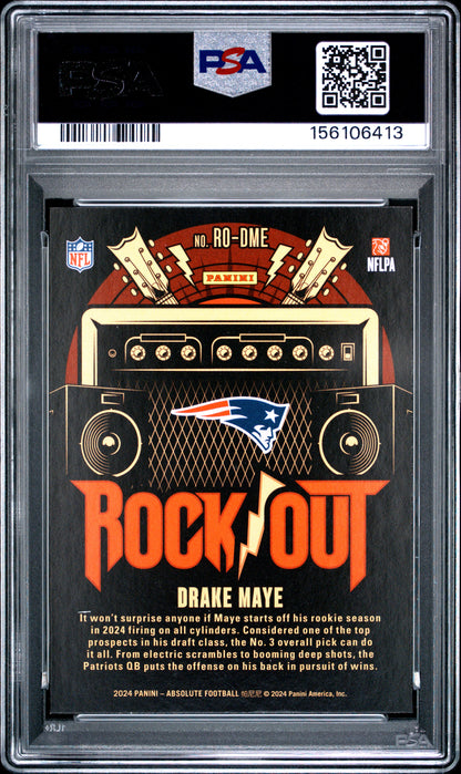 2024 PANINI ABSOLUTE ROCK OUT DRAKE MAYE #RODME PSA 8