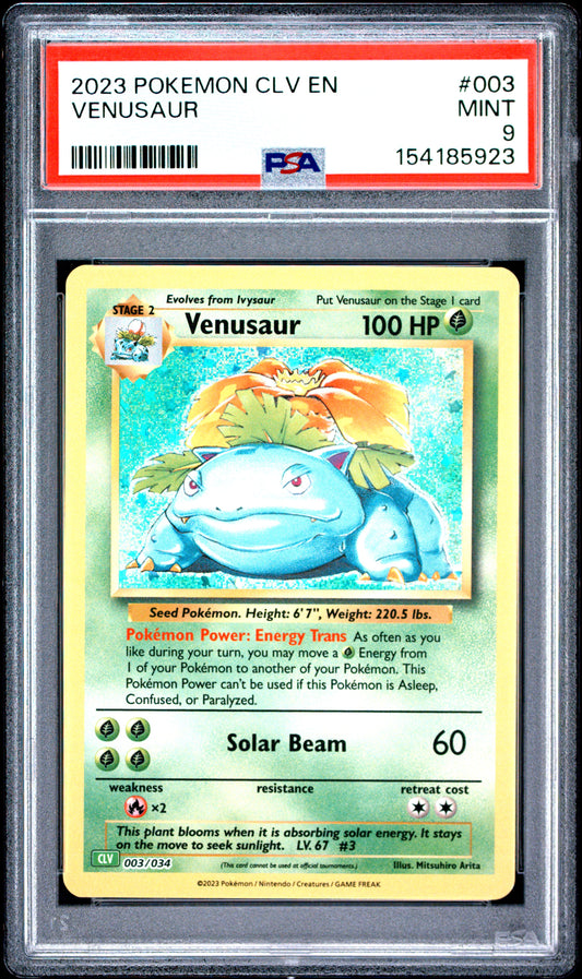 2023 POKEMON CLV-TRADING CARD GAME CLASSIC VENUSAUR & LUGIA ex DECK VENUSAUR #003 PSA 9