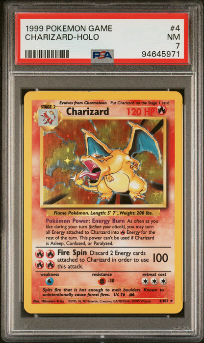 1999 Pokemon Game #4 Charizard-Holo PSA 7