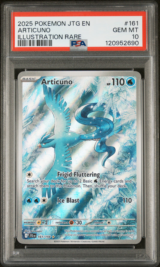 2025 Pokemon Jtg En-Journey Together #161 Articuno Illustration Rare PSA 10