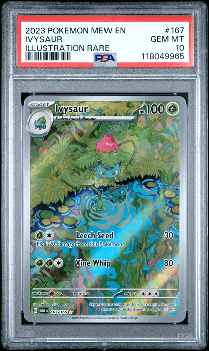 2023 Pokemon Mew En-151 #167 Ivysaur Illustration Rare PSA 10