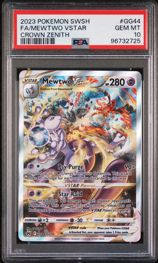 2023 Pokemon Sword And Shield Crown Zenith #GG44 Fa/Mewtwo Vstar Crown Zenith PSA 10