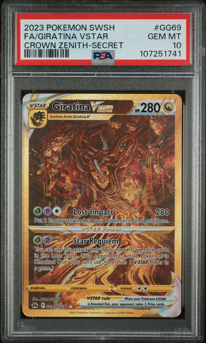 2023 Pokemon Sword And Shield Crown Zenith #GG69 Fa/Giratina Vstar Crown Zenith-Secret PSA 10
