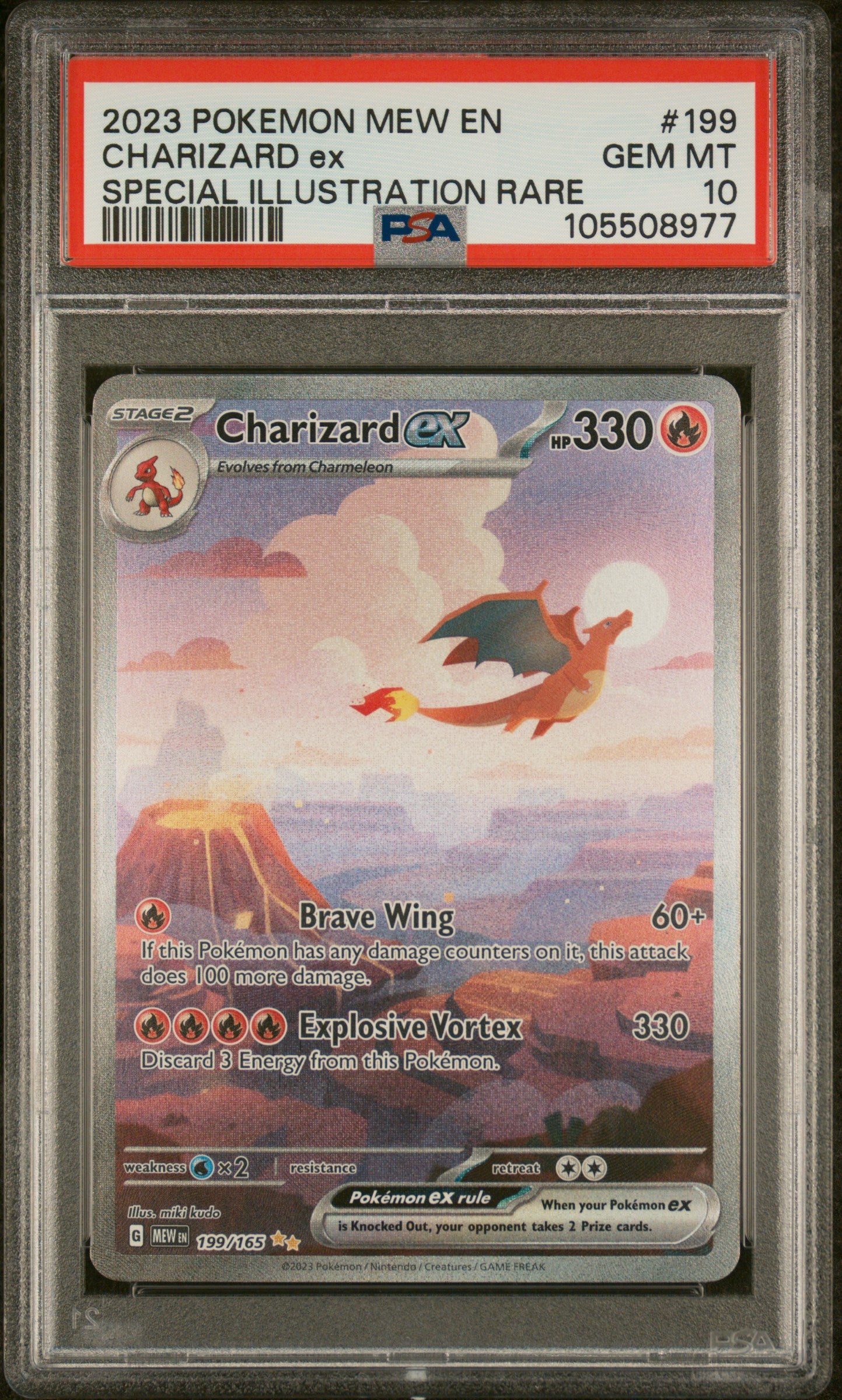 2023 Pokemon Mew En-151 #199 Charizard Ex Special Illustration Rare PSA 10
