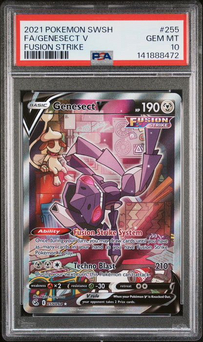 2021 Pokemon Sword & Shield Fusion Strike #255 Fa/Genesect V Fusion Strike PSA 10